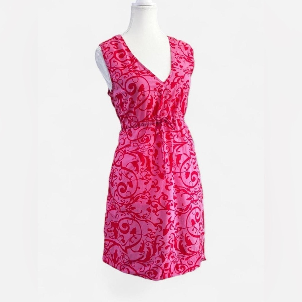 Swell by Cynthia Rowley Pink Swirl Cotton Mini Dress | Size L - Picture 3 of 9